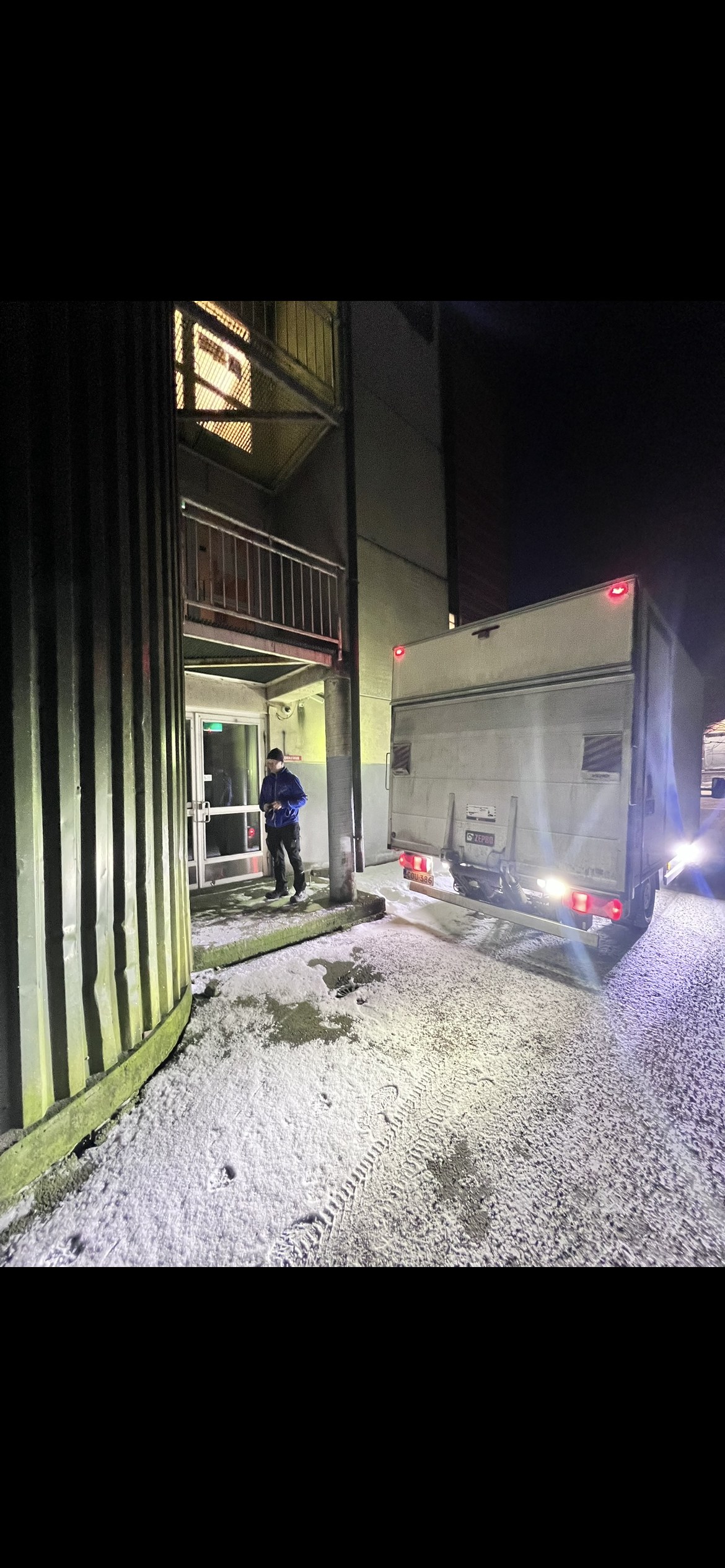 Night delivery at the loading dock